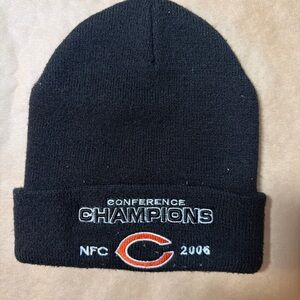 Vintage 2006 Chicago Bears NFL Conference Champions Black Beanie Hat